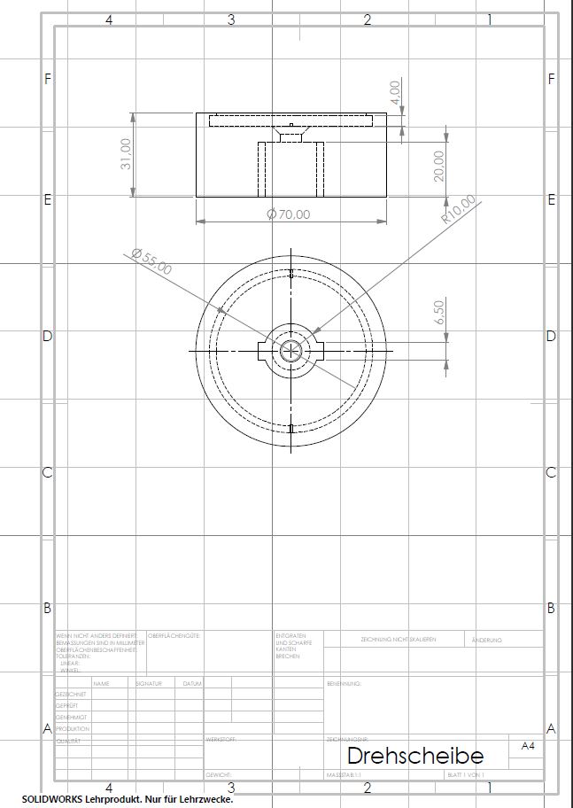 CAD-Zeichnung Drehscheibe