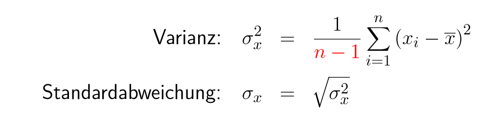 Formel zur Bestimmung der Standartabweichung Quelle: http://public.rz.fh-wolfenbuettel.de/~riegler/Physiklabor/frweb.pdf