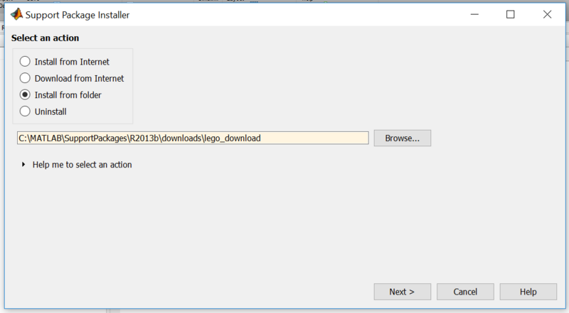 Datei:Simulink Support Package für NXT unter Matlab2013b 2.PNG
