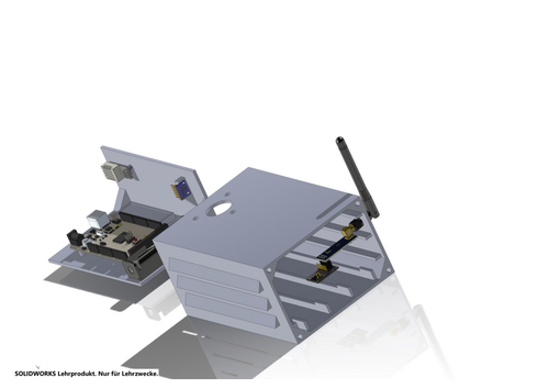 Rechtsseitige Ansicht der Außenstation in SolidWorks