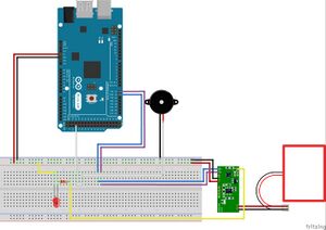 Anschlussplan RDM6300 an einen Arduino Mega2560