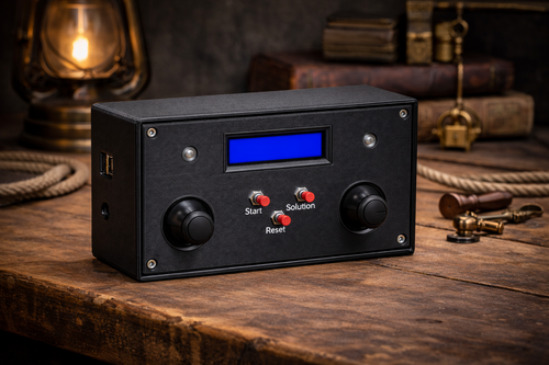 Abbildung 1: Escape Game „JoyCode“ – Prototyp mit zwei Joysticks und LCD-Anzeige