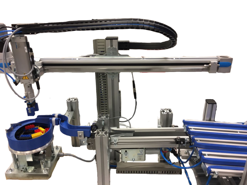 Automatische Legostein-Montieranlage