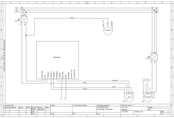 SEE Electrical 7 Stromlaufplan Seite 1 (Schrittmotor, GeckoDrive, Bremse, Encoder)